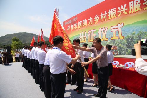 平和縣農(nóng)信聯(lián)社鄉(xiāng)村振興服務(wù)隊(duì)授旗2